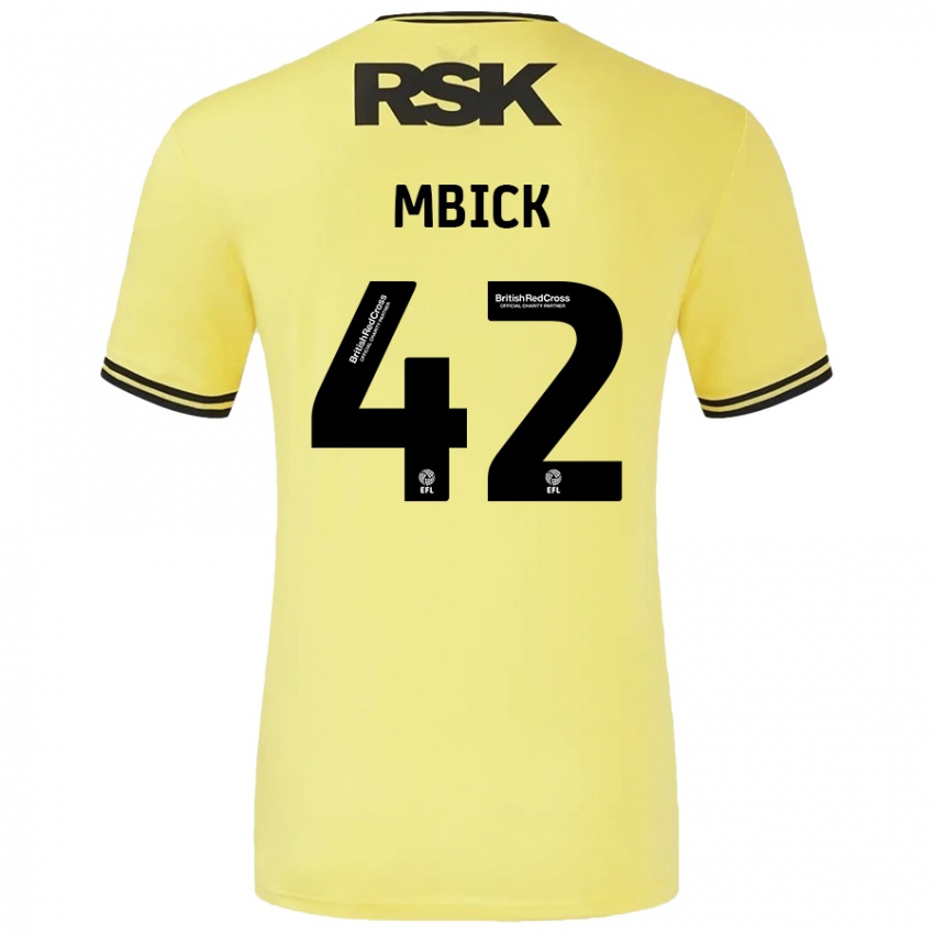 Kinderen Micah Mbick #42 Geel Zwart Uitshirt Uittenue 2024/25 T-Shirt België