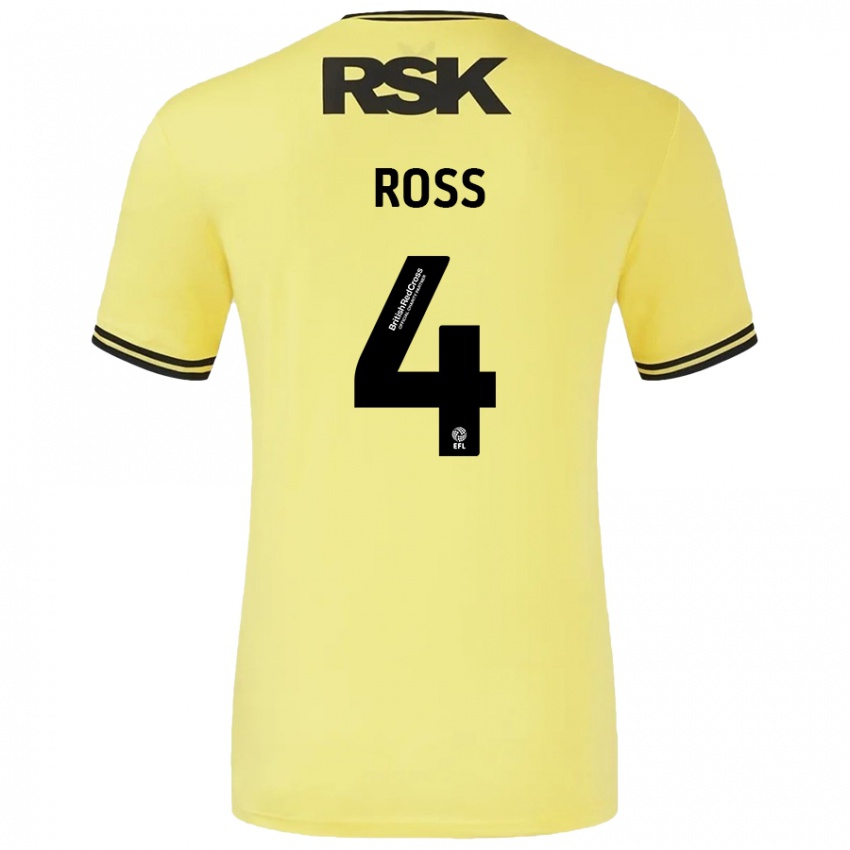 Kinderen Mia Ross #4 Geel Zwart Uitshirt Uittenue 2024/25 T-Shirt België