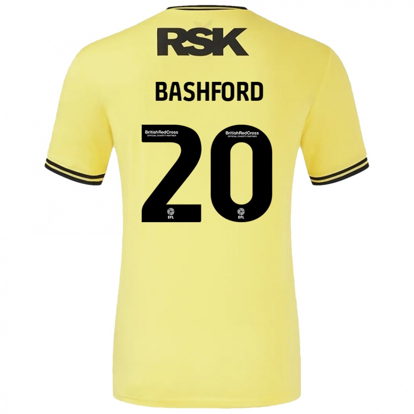 Kinderen Mary Bashford #20 Geel Zwart Uitshirt Uittenue 2024/25 T-Shirt België