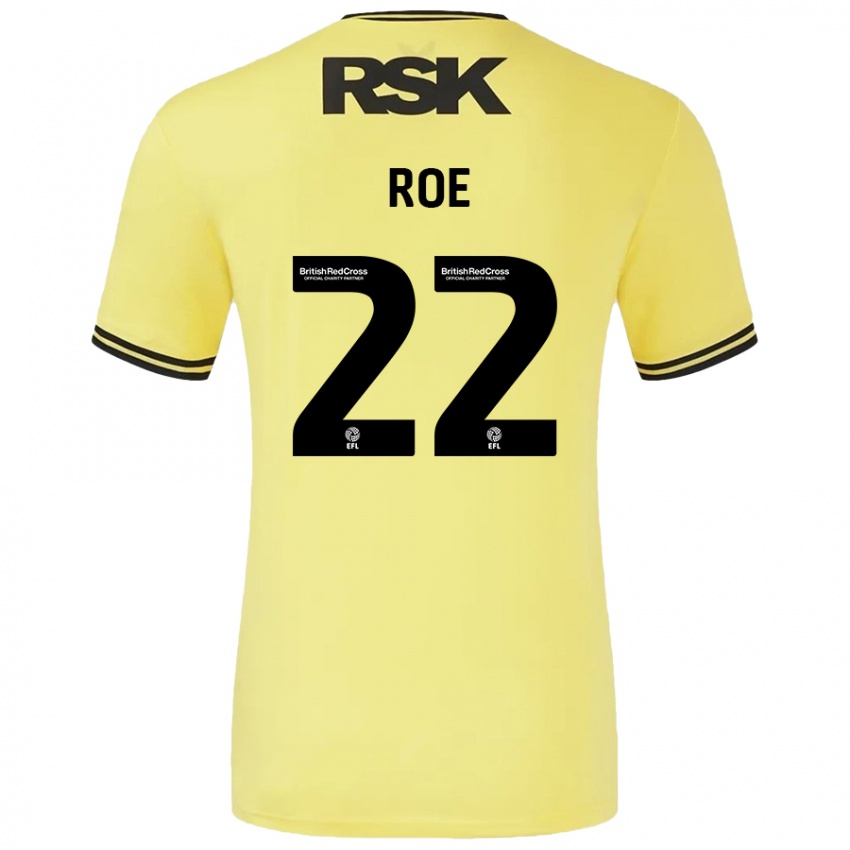 Kinderen Bethan Roe #22 Geel Zwart Uitshirt Uittenue 2024/25 T-Shirt België