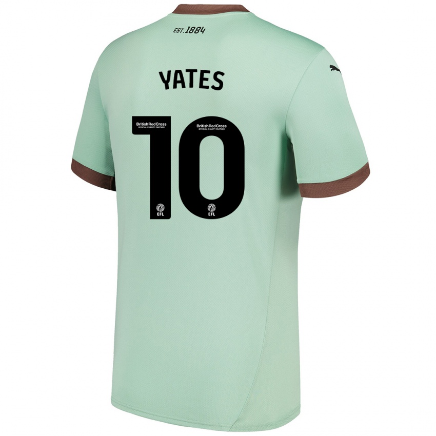 Kinderen Jerry Yates #10 Lichtgroen Uitshirt Uittenue 2024/25 T-Shirt België