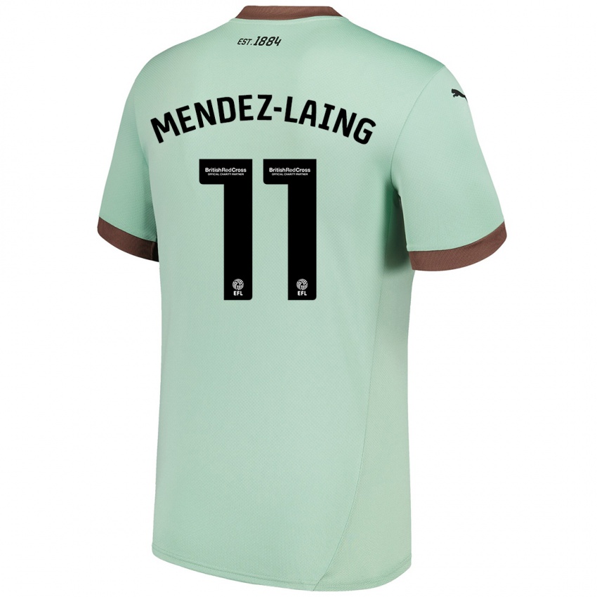 Kinderen Nathaniel Méndez-Laing #11 Lichtgroen Uitshirt Uittenue 2024/25 T-Shirt België