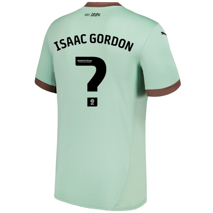 Kinderen Isaac Gordon #0 Lichtgroen Uitshirt Uittenue 2024/25 T-Shirt België