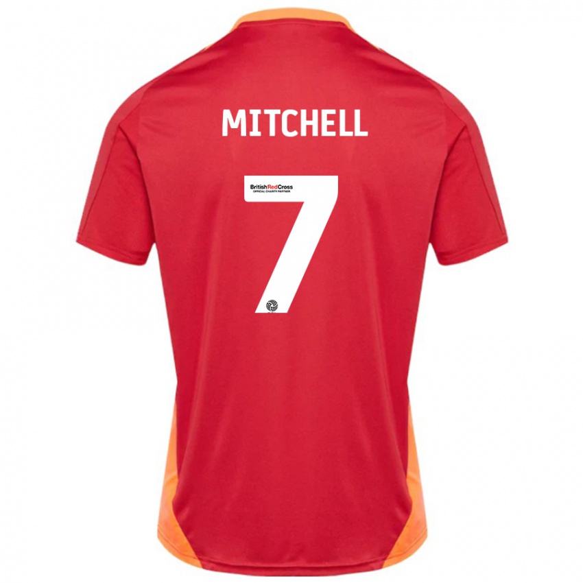 Enfant Maillot Demetri Mitchell #7 Bleu Blanc Cassé Tenues Extérieur 2024/25 T-Shirt Belgique