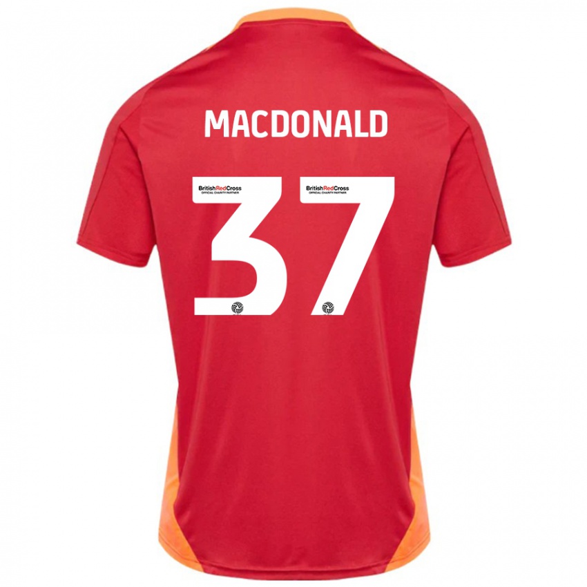 Enfant Maillot Shaun Macdonald #37 Bleu Blanc Cassé Tenues Extérieur 2024/25 T-Shirt Belgique