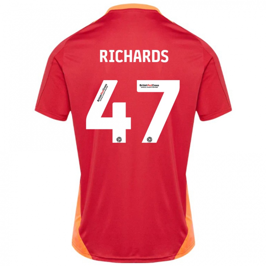 Enfant Maillot Jake Richards #47 Bleu Blanc Cassé Tenues Extérieur 2024/25 T-Shirt Belgique