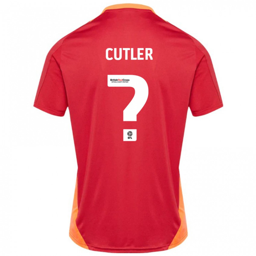 Enfant Maillot Theo Cutler #0 Bleu Blanc Cassé Tenues Extérieur 2024/25 T-Shirt Belgique