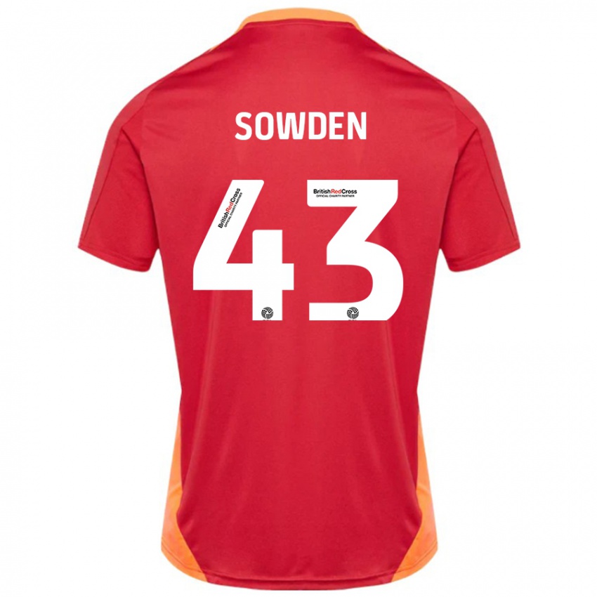 Enfant Maillot Andrew Sowden #43 Bleu Blanc Cassé Tenues Extérieur 2024/25 T-Shirt Belgique