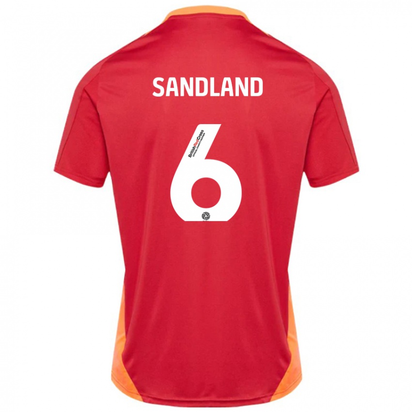 Enfant Maillot Jess Sandland #6 Bleu Blanc Cassé Tenues Extérieur 2024/25 T-Shirt Belgique