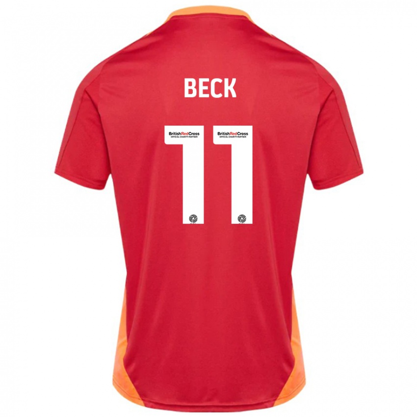 Enfant Maillot Steph Beck #11 Bleu Blanc Cassé Tenues Extérieur 2024/25 T-Shirt Belgique