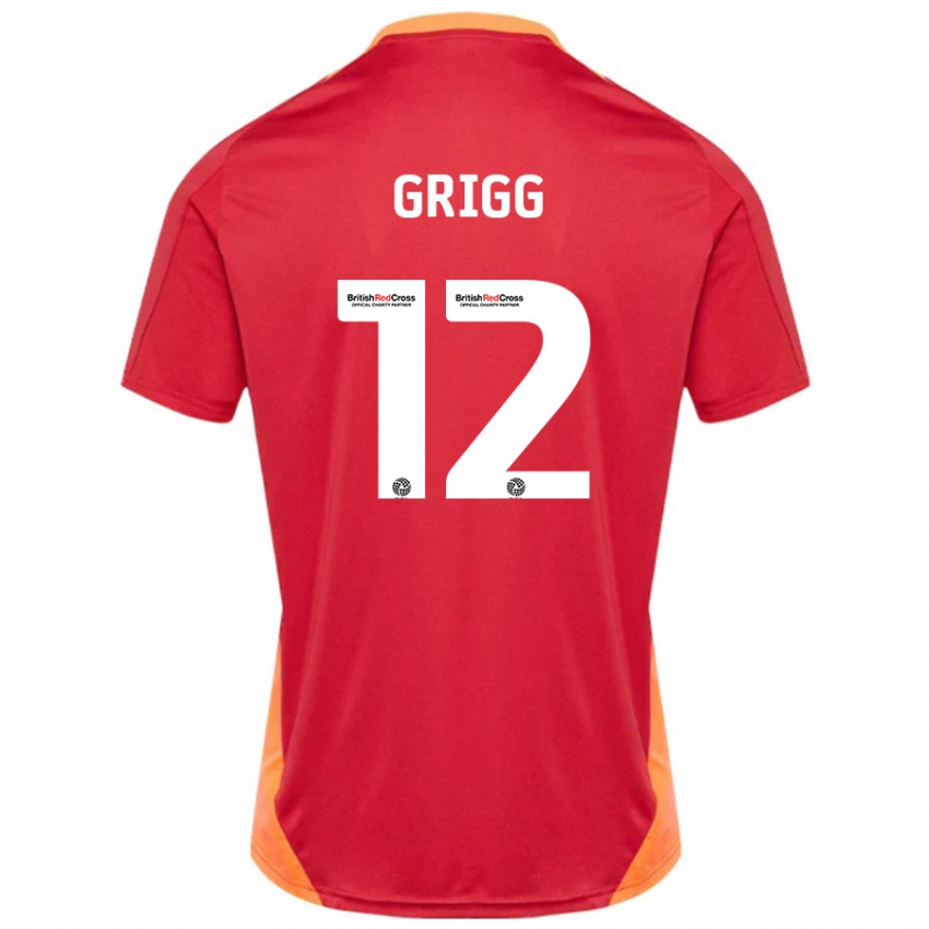 Enfant Maillot Katie Grigg #12 Bleu Blanc Cassé Tenues Extérieur 2024/25 T-Shirt Belgique