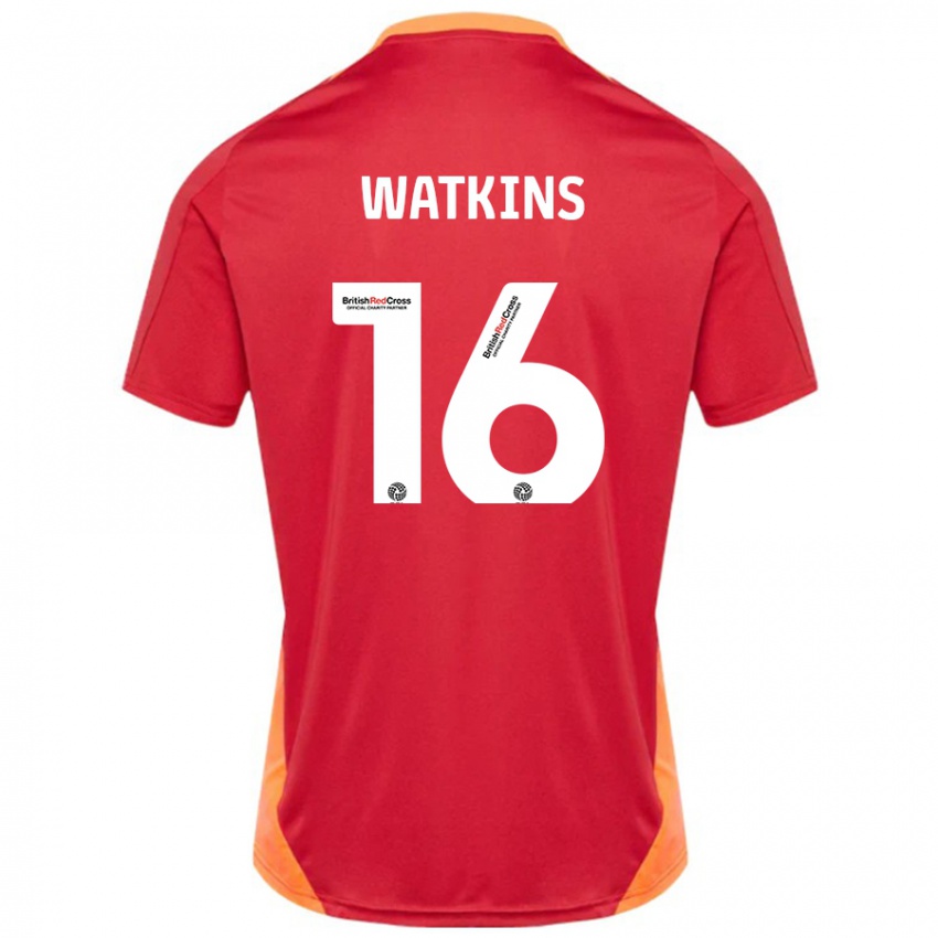 Enfant Maillot Zoe Watkins #16 Bleu Blanc Cassé Tenues Extérieur 2024/25 T-Shirt Belgique