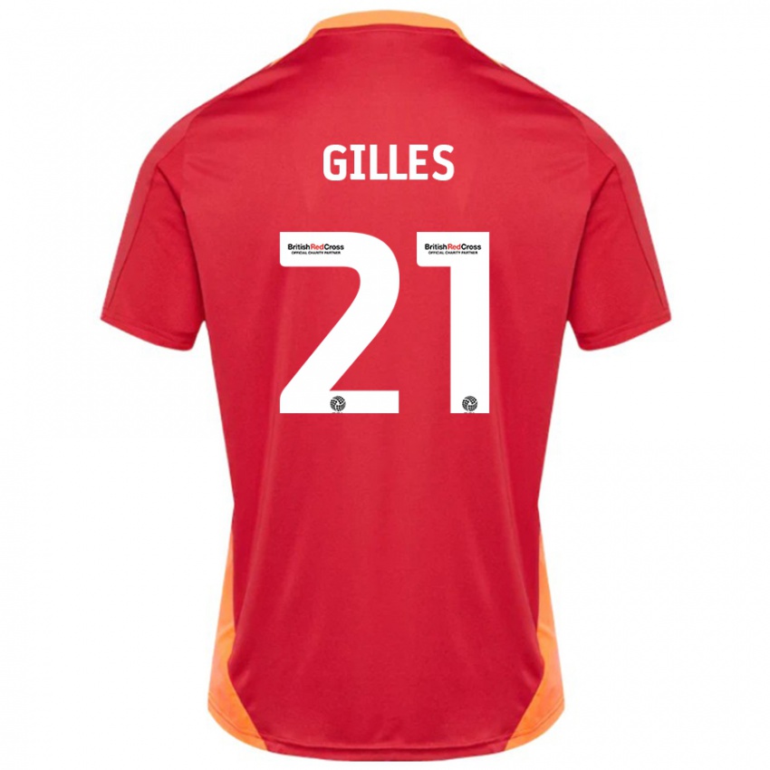 Enfant Maillot Sophie Gilles #21 Bleu Blanc Cassé Tenues Extérieur 2024/25 T-Shirt Belgique