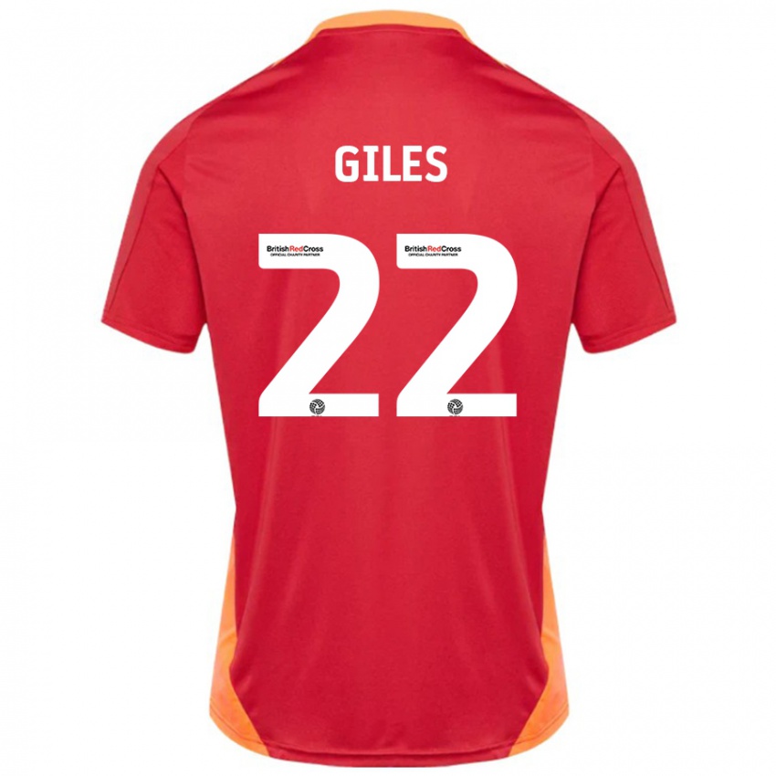 Enfant Maillot Olivia Giles #22 Bleu Blanc Cassé Tenues Extérieur 2024/25 T-Shirt Belgique