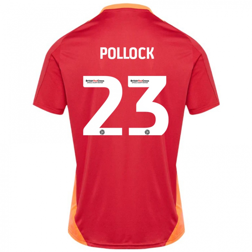 Enfant Maillot Amber Pollock #23 Bleu Blanc Cassé Tenues Extérieur 2024/25 T-Shirt Belgique