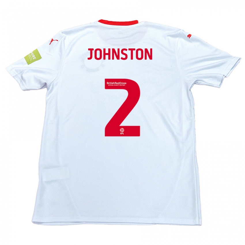 Enfant Maillot Carl Johnston #2 Blanc Tenues Extérieur 2024/25 T-Shirt Belgique