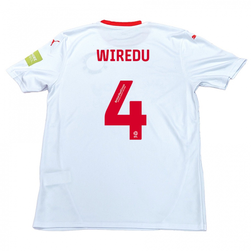 Enfant Maillot Brendan Wiredu #4 Blanc Tenues Extérieur 2024/25 T-Shirt Belgique