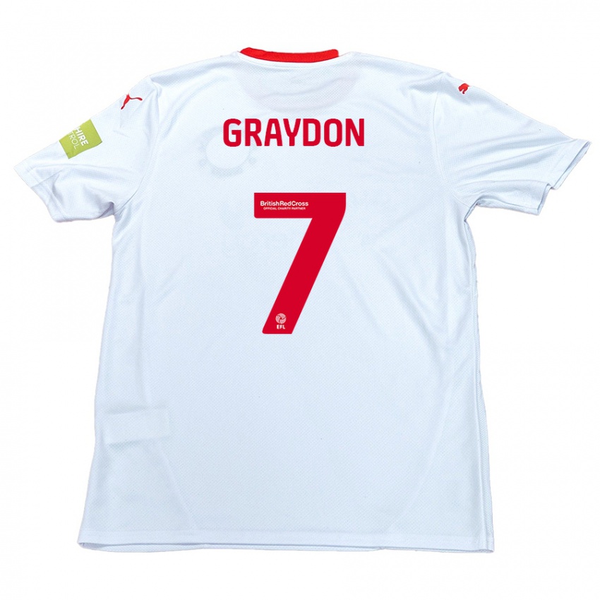 Enfant Maillot Ryan Graydon #7 Blanc Tenues Extérieur 2024/25 T-Shirt Belgique