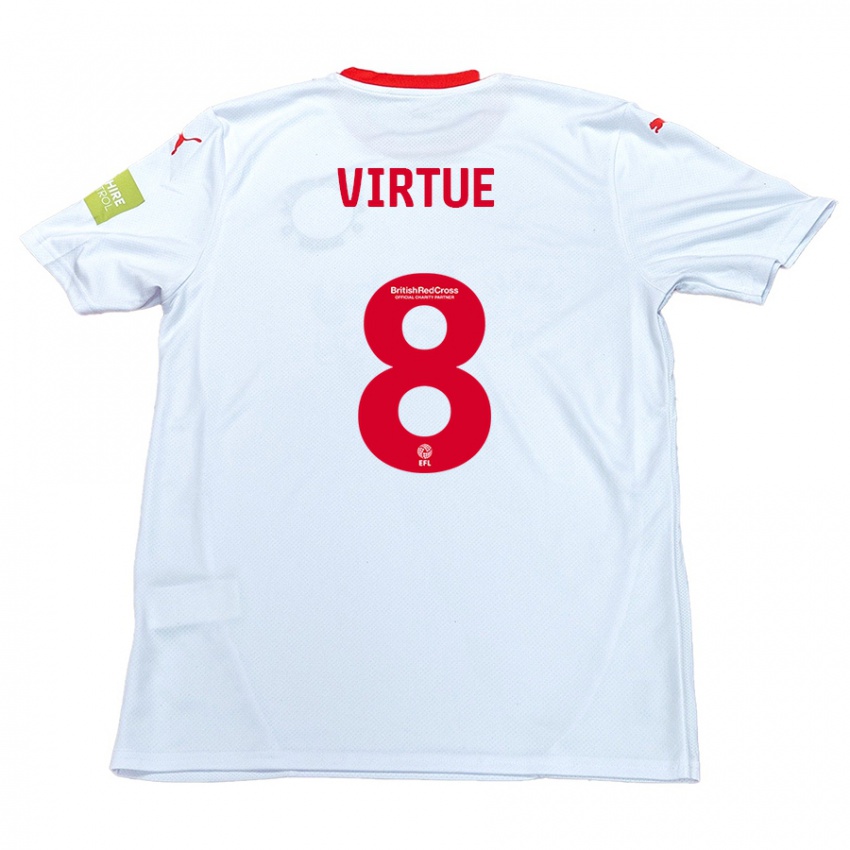 Enfant Maillot Matty Virtue #8 Blanc Tenues Extérieur 2024/25 T-Shirt Belgique