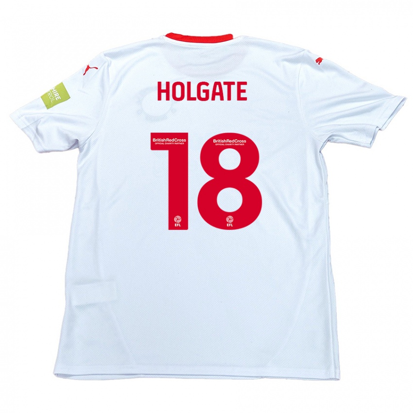 Enfant Maillot Harrison Holgate #18 Blanc Tenues Extérieur 2024/25 T-Shirt Belgique