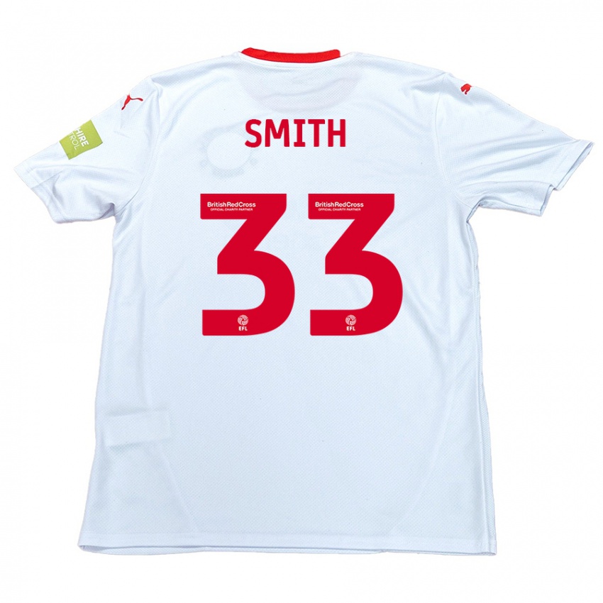 Enfant Maillot Pele Smith #33 Blanc Tenues Extérieur 2024/25 T-Shirt Belgique