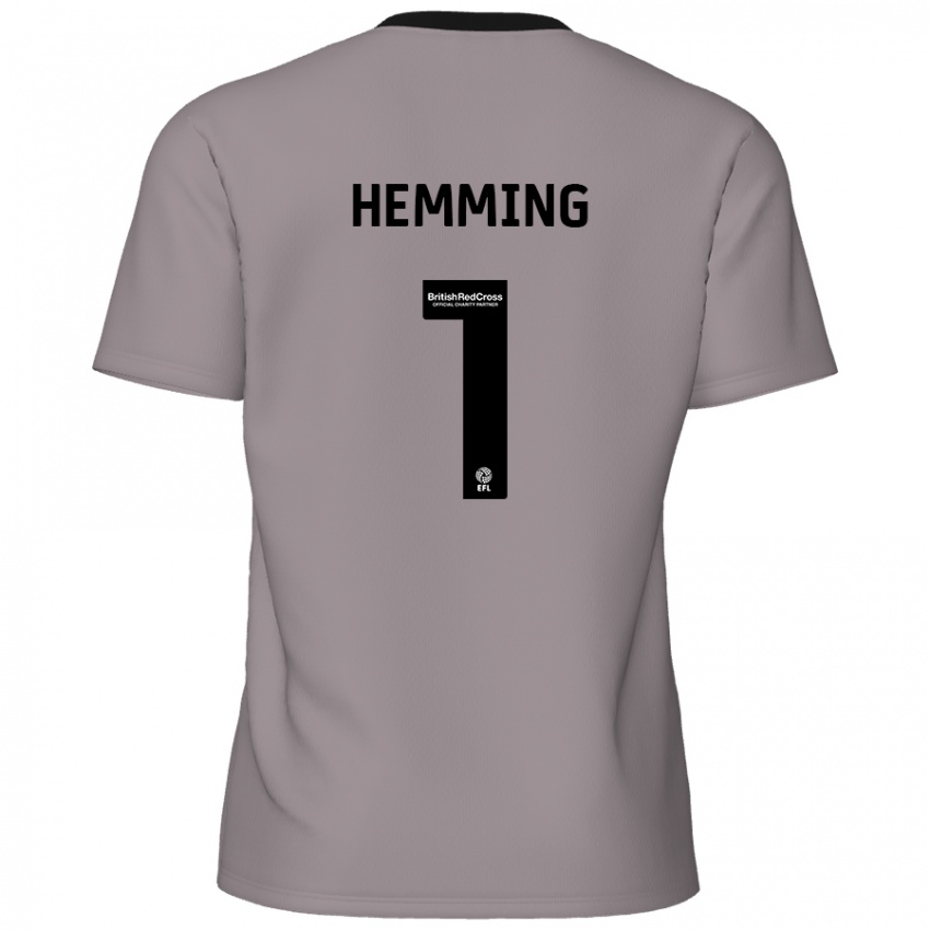 Enfant Maillot Zach Hemming #1 Gris Tenues Extérieur 2024/25 T-Shirt Belgique