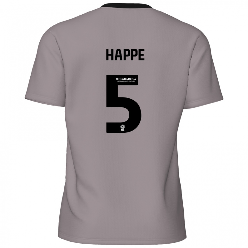 Enfant Maillot Dan Happe #5 Gris Tenues Extérieur 2024/25 T-Shirt Belgique