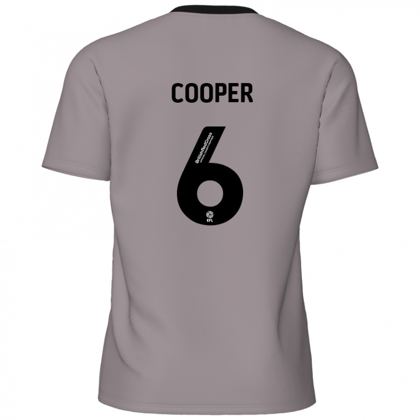 Enfant Maillot Brandon Cooper #6 Gris Tenues Extérieur 2024/25 T-Shirt Belgique