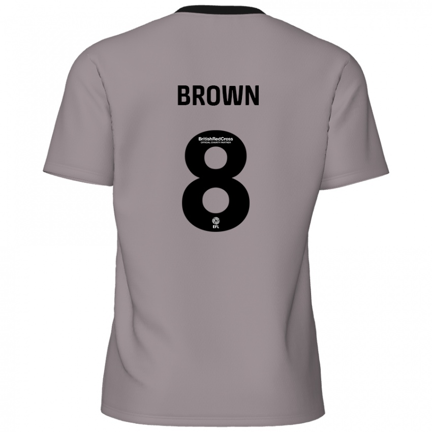 Enfant Maillot Jordan Brown #8 Gris Tenues Extérieur 2024/25 T-Shirt Belgique