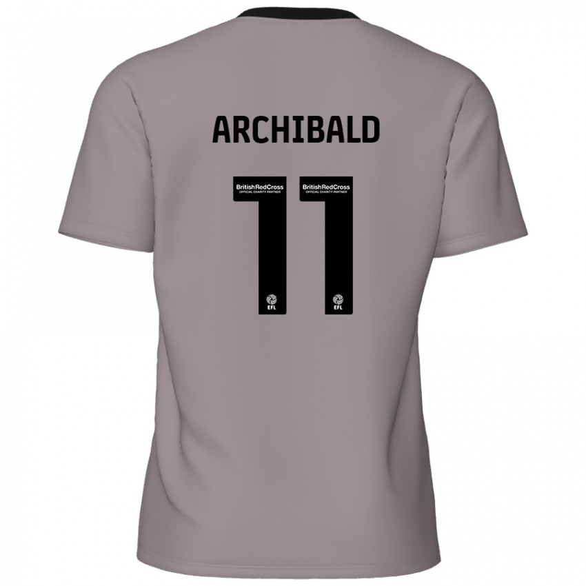 Enfant Maillot Theo Archibald #11 Gris Tenues Extérieur 2024/25 T-Shirt Belgique