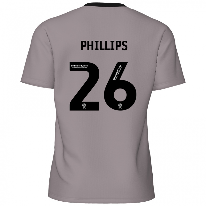 Enfant Maillot Noah Phillips #26 Gris Tenues Extérieur 2024/25 T-Shirt Belgique