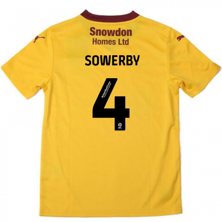 Kinderen Jack Sowerby #4 Oranje Bordeauxrood Uitshirt Uittenue 2024/25 T-Shirt België