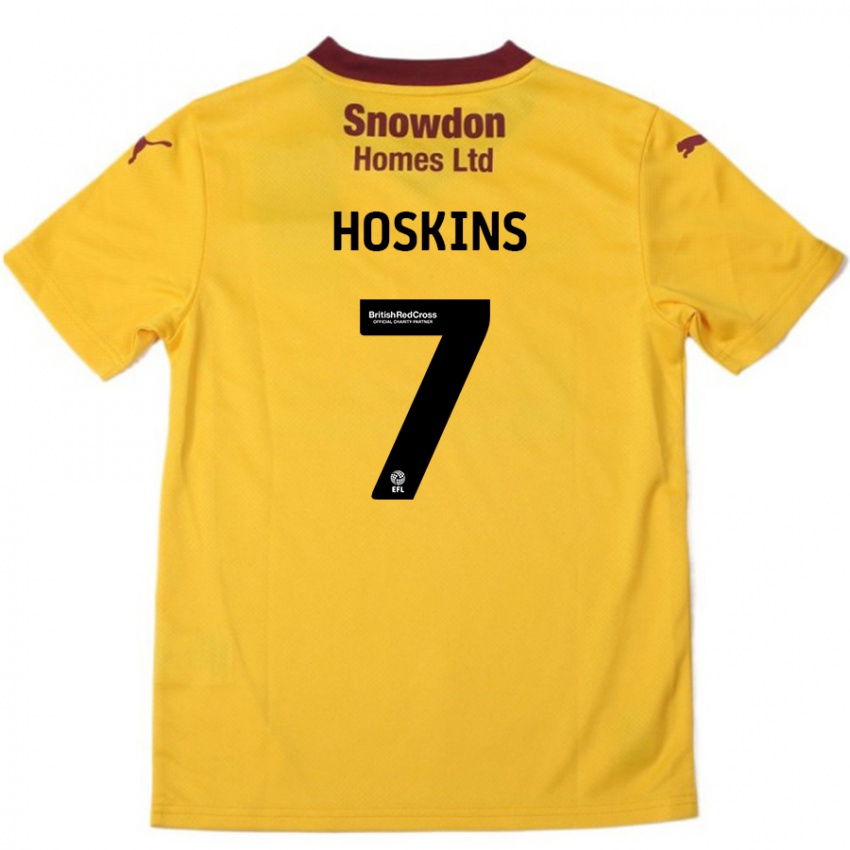 Kinderen Sam Hoskins #7 Oranje Bordeauxrood Uitshirt Uittenue 2024/25 T-Shirt België