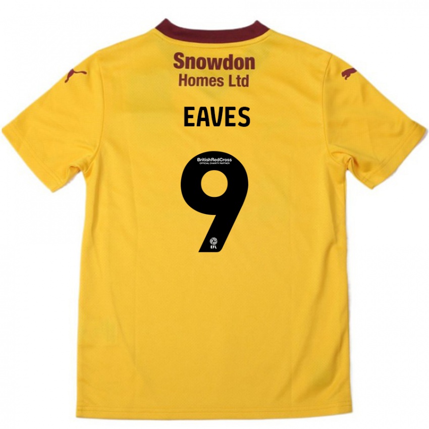 Kinderen Tom Eaves #9 Oranje Bordeauxrood Uitshirt Uittenue 2024/25 T-Shirt België