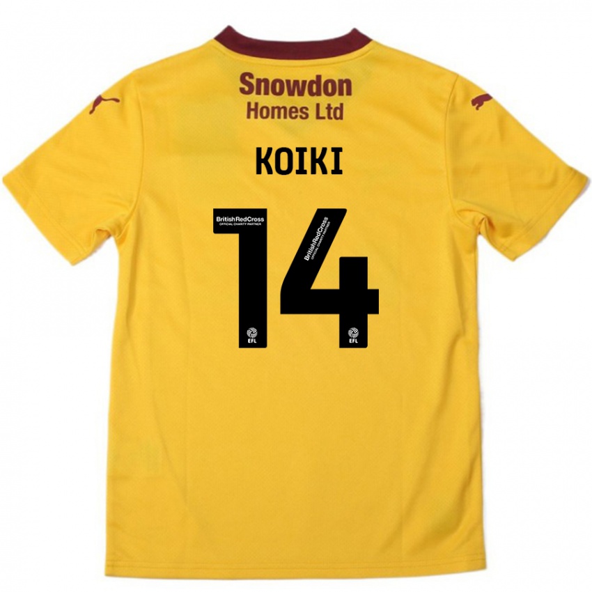 Kinderen Ali Koiki #14 Oranje Bordeauxrood Uitshirt Uittenue 2024/25 T-Shirt België