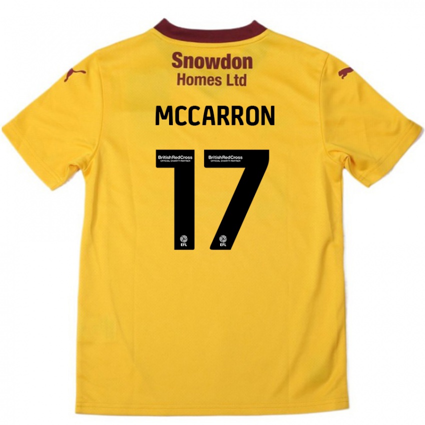 Kinderen Liam Mccarron #17 Oranje Bordeauxrood Uitshirt Uittenue 2024/25 T-Shirt België