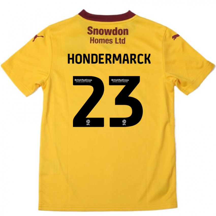 Kinderen William Hondermarck #23 Oranje Bordeauxrood Uitshirt Uittenue 2024/25 T-Shirt België