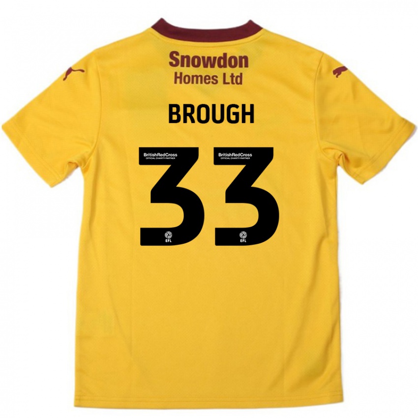 Kinderen Patrick Brough #33 Oranje Bordeauxrood Uitshirt Uittenue 2024/25 T-Shirt België