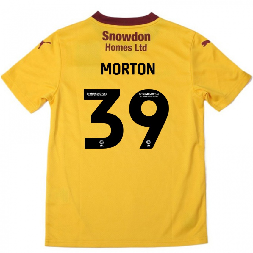 Kinderen Callum Morton #39 Oranje Bordeauxrood Uitshirt Uittenue 2024/25 T-Shirt België