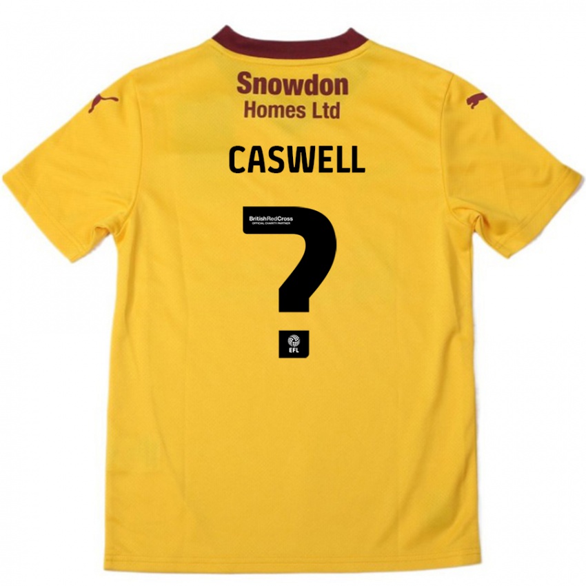 Kinderen Jordan Caswell #0 Oranje Bordeauxrood Uitshirt Uittenue 2024/25 T-Shirt België