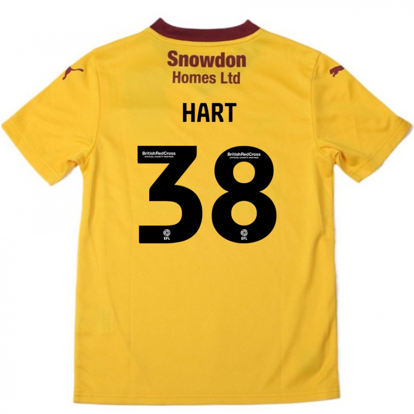 Kinderen Jamari Hart #38 Oranje Bordeauxrood Uitshirt Uittenue 2024/25 T-Shirt België