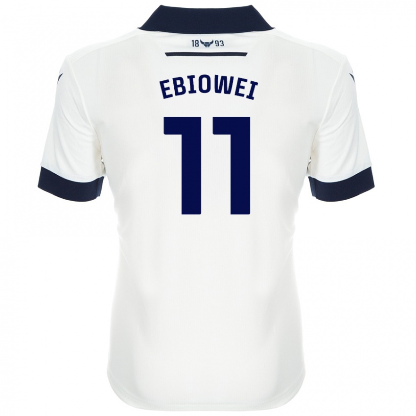 Kinderen Malcolm Ebiowei #11 Wit Marineblauw Uitshirt Uittenue 2024/25 T-Shirt België