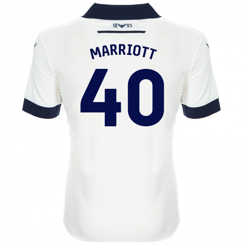 Kinderen Monty Marriott #40 Wit Marineblauw Uitshirt Uittenue 2024/25 T-Shirt België