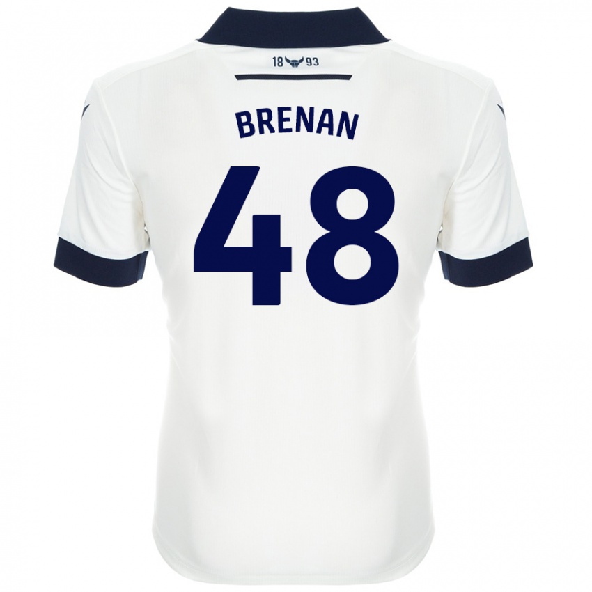 Kinderen Tobias Brenan #48 Wit Marineblauw Uitshirt Uittenue 2024/25 T-Shirt België