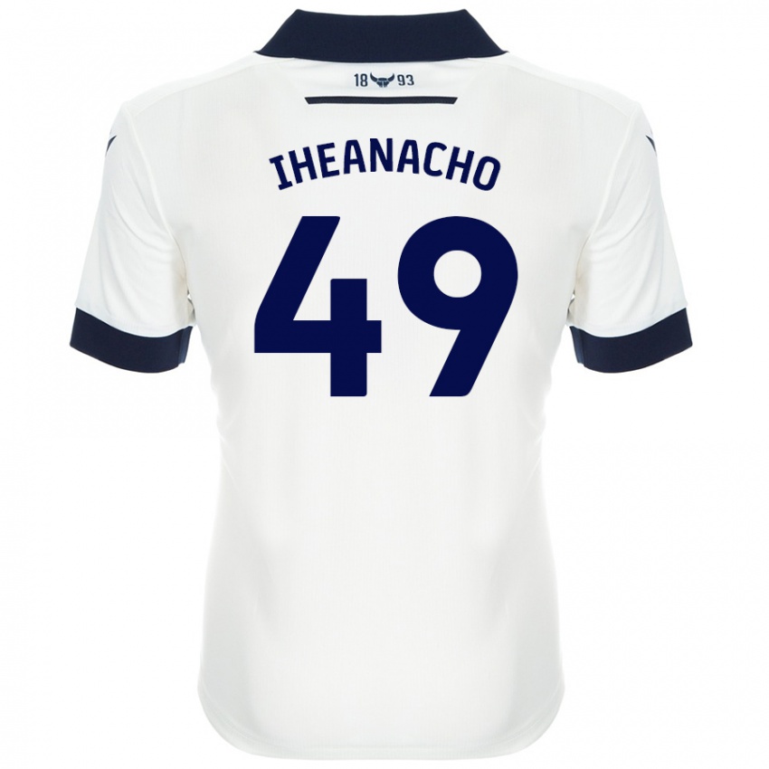 Kinderen Josh Iheanacho #49 Wit Marineblauw Uitshirt Uittenue 2024/25 T-Shirt België