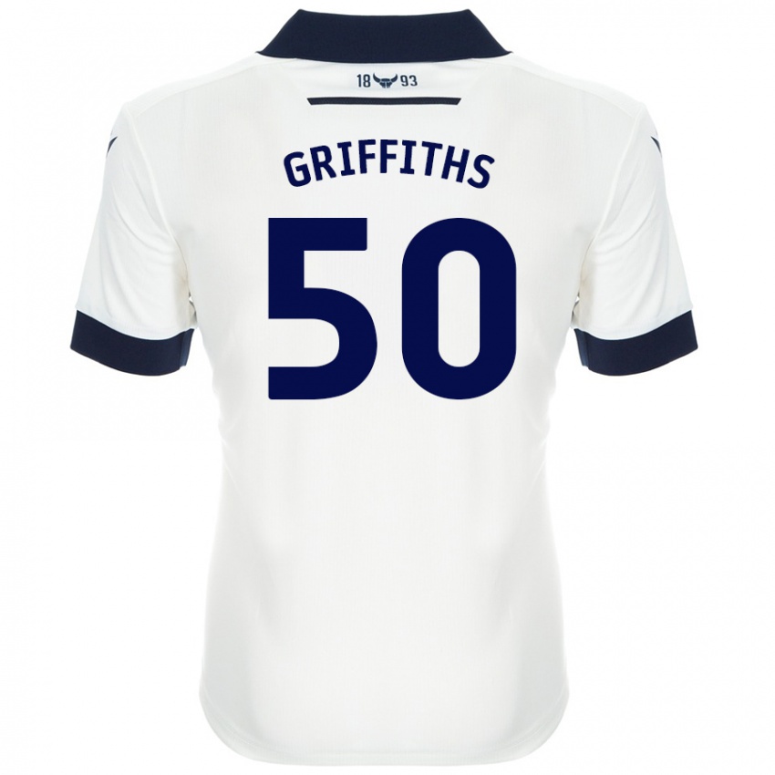 Kinderen Louis Griffiths #50 Wit Marineblauw Uitshirt Uittenue 2024/25 T-Shirt België