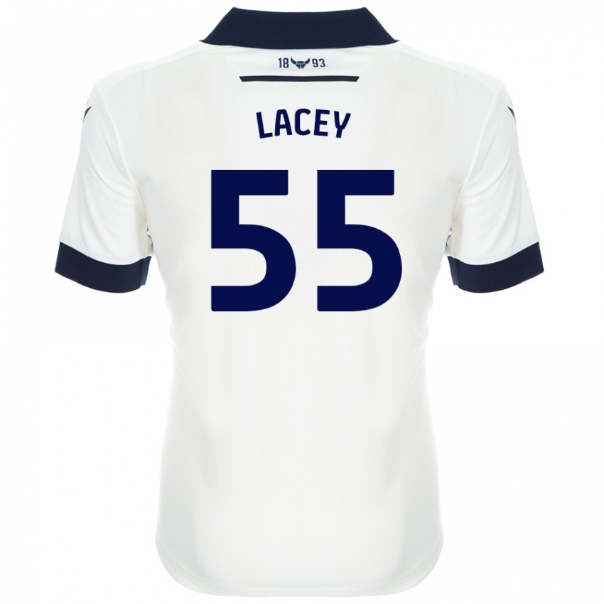 Kinderen Aaron Lacey #55 Wit Marineblauw Uitshirt Uittenue 2024/25 T-Shirt België