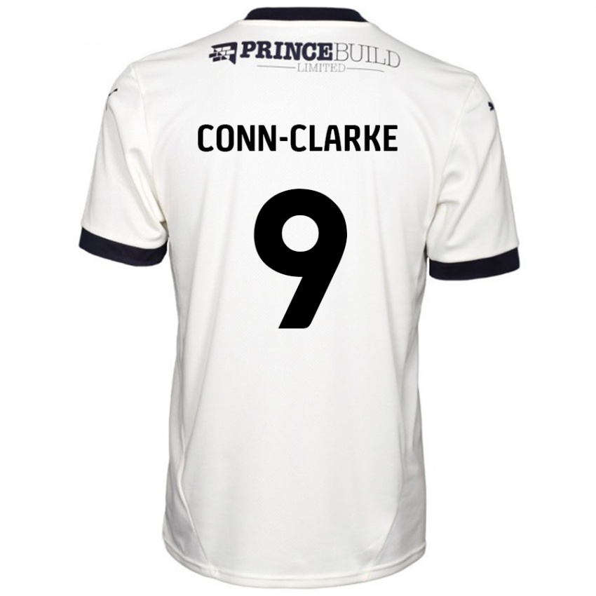 Enfant Maillot Chris Conn-Clarke #9 Blanc Cassé Noir Tenues Extérieur 2024/25 T-Shirt Belgique