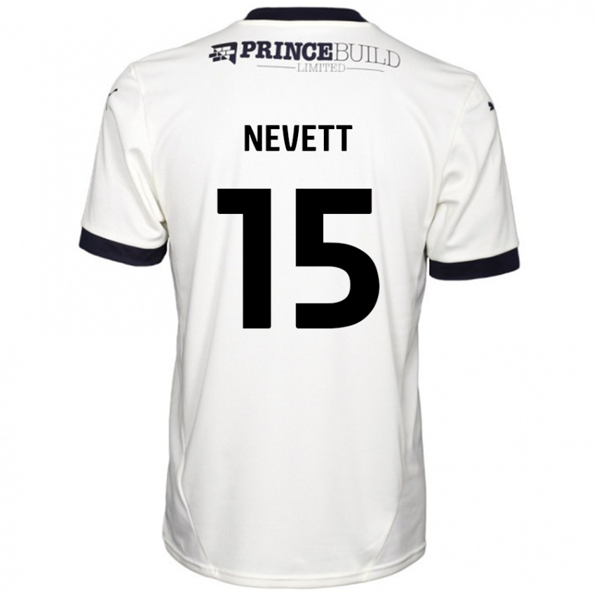 Enfant Maillot George Nevett #15 Blanc Cassé Noir Tenues Extérieur 2024/25 T-Shirt Belgique