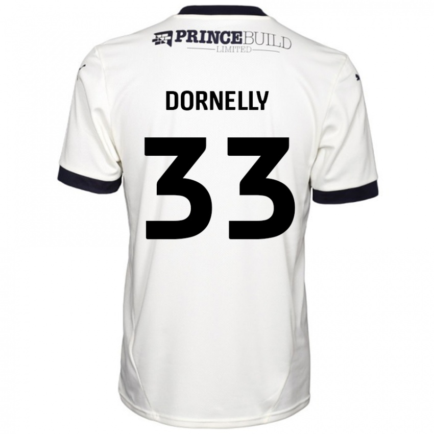 Enfant Maillot James Dornelly #33 Blanc Cassé Noir Tenues Extérieur 2024/25 T-Shirt Belgique